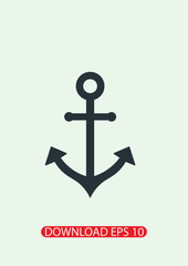 Obraz premium Boat anchor icon, Vector