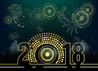 Obraz premium Happy new year 2018 greeting card