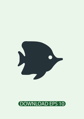 Tropical fish icon, Vector