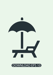 Beach chair icon, Vector