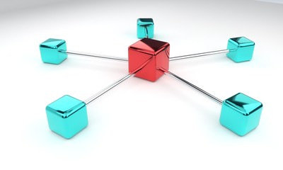 Network cubes concept, 3d
