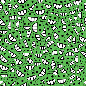 background of green smileys