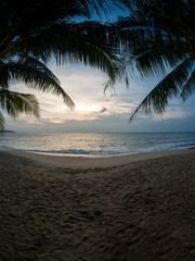 Tropical beach at sunset