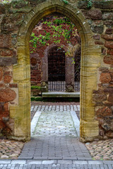 medieval castle arc passageway in Exeter, UK, February 18, 2017