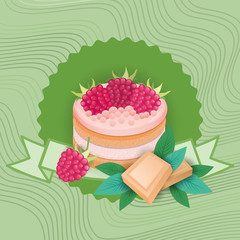 Colorful Cake Sweet Beautiful Dessert Delicious Food Flat Vector Illustration