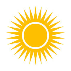 Sun isolated, logo vector on white background