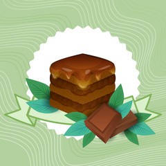 Colorful Cake Sweet Beautiful Dessert Delicious Food Flat Vector Illustration