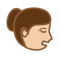 Funny Face Indian Woman Character