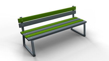 bench isolated 3d illustration render