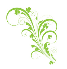 Green Flourish Vector Element