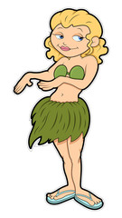 Funny Cartoon Girl Dancing Character