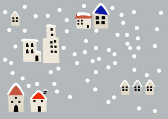冬のイメージ　背景素材　街中