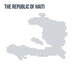 Fototapeta na wymiar Vector pixel map of The Republic of Haiti isolated on white background
