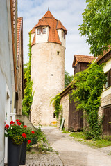Fototapeta na wymiar Medieval defense tower in Sulfeld am Main
