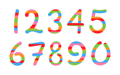 colored arabic numerals set 1-10