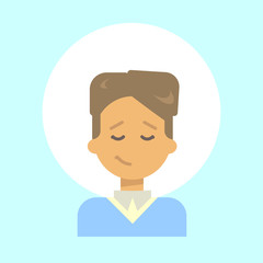 Male Emotion Profile Icon, Man Cartoon Portrait Happy Smiling Face Vector Illustration