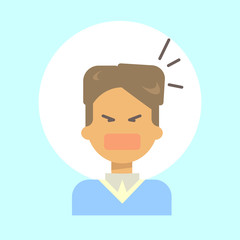 Female Screaming Emotion Profile Icon, Woman Cartoon Portrait Face Vector Illustration
