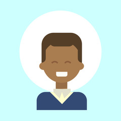 African American Female Emotion Profile Icon, Woman Cartoon Portrait Happy Smiling Face Vector Illustration