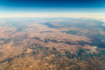 Satellite View Of Planet Earth Horizon