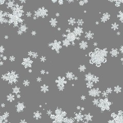 Seamless gray white snowing pattern