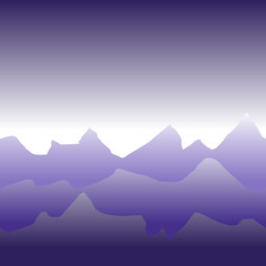 seamless pattern. blue mountains in the fog that go into the distance