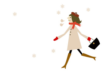 Plakat 冬服の女の子　冬季イメージ