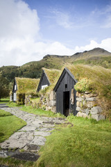 Fototapeta na wymiar Village de Skogar en Islande