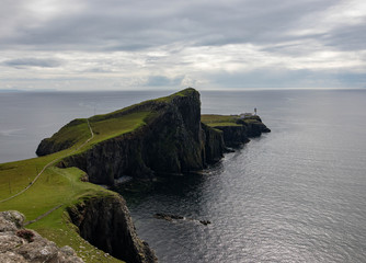 Neist Point Lighthouse on the Isle of Skye in Scotland