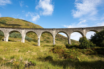 Fototapeta na wymiar Glenfinnan Viaduct is a railway viaduct in Scotland