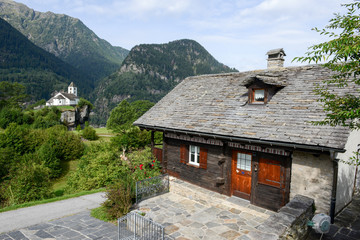 The village of Calonico on Leventina valley in Switzerland