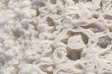 Dead Sea salt crystals natural mineral formation at the Dead Sea, Israel.