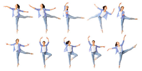 Fototapeta na wymiar Dancing girl collage