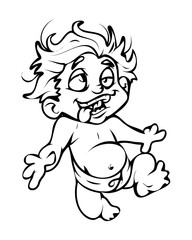 Funny Cartoon Kid Vector Drawing