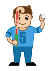 Player Showing Hockey and Ball