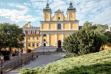 View on the Church of saint Anthony of Padua and Franciscan Monastery in Poznan, Poland