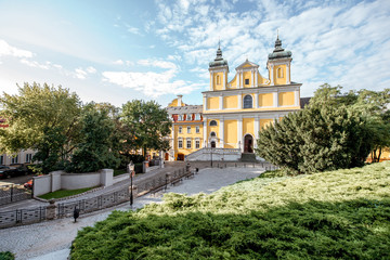 Obraz premium View on the Church of saint Anthony of Padua and Franciscan Monastery in Poznan, Poland