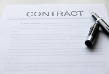 contract paper on the table
