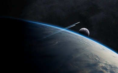 Planet Earth in space 3D rendering elements of this image furnished by NASA
