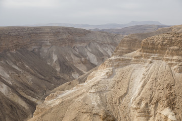 View from Masada in Israel to the dead sea (Israel)
