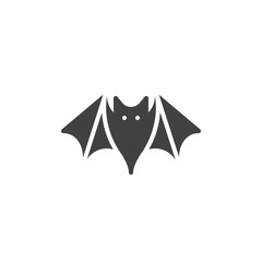 Bat icon vector, filled flat sign, solid pictogram isolated on white. Halloween holiday Symbol, logo illustration