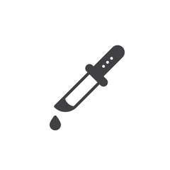 Knife with blood drop icon vector, filled flat sign, solid pictogram isolated on white. Halloween holiday Symbol, logo illustration..