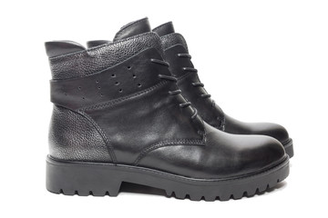 Female winter leather shoes