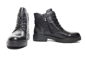 Female winter leather shoes
