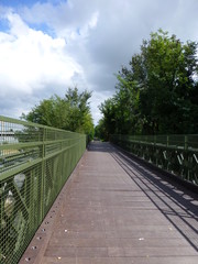 Fototapeta na wymiar Bailey bridge for cycling track 