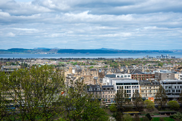 A view of northern part of Edinburgh city and river Forth