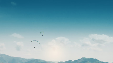 Paraglider in the mountains