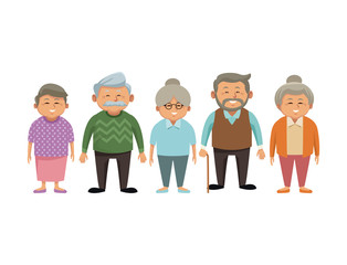 Cute grandparents cartoon icon vector illustration graphic design