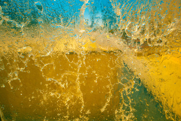 Yellow and blue: water, oil
