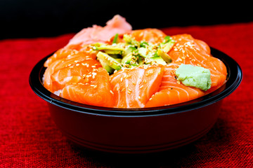 japanese food Mix Sashimi Chirashi Rice Bowl