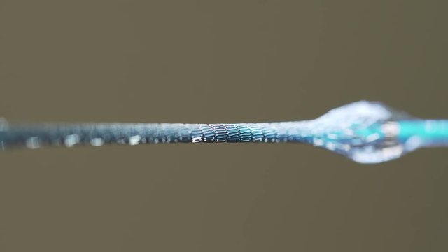 Test of a medical stent. Mesh metal nitinol self-expandable stent for endovascular surgery